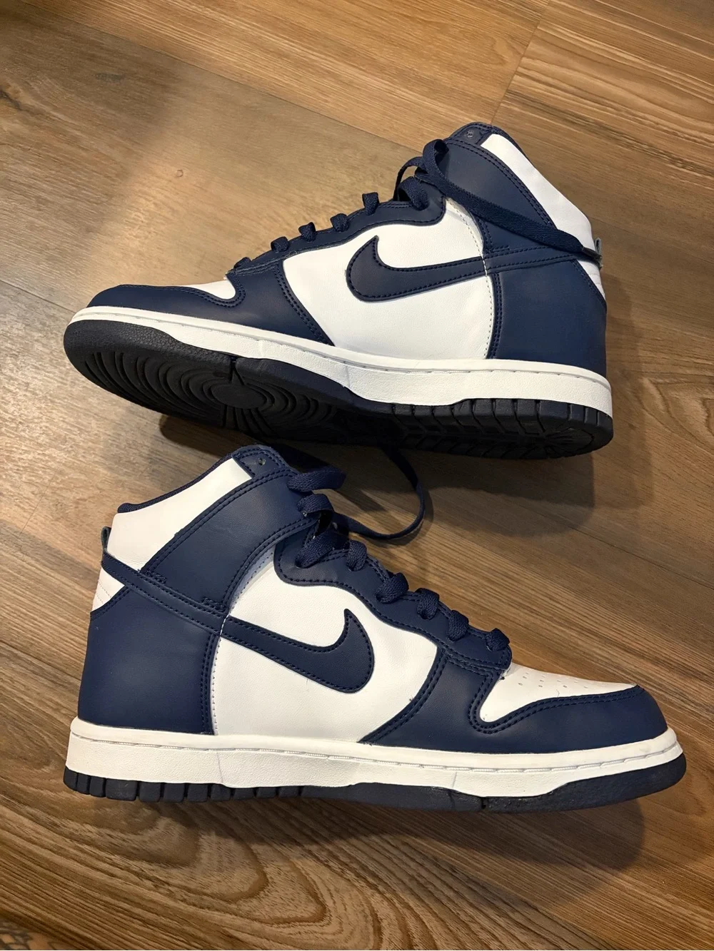 Nike Kids Navy and White High-Top Sneakers